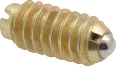 Gibraltar - 1/4-20, 0.125" Ball Diam, 17/32" Body Length, 0.035" Max Ball Reach, Threaded Ball Plunger - Steel Body, Steel Ball, 4 Lb Initial End Force, 12 Lb Final End Force, Locking Element - Eagle Tool & Supply