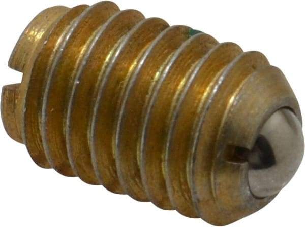 Gibraltar - 1/2-13, 0.281" Ball Diam, 3/4" Body Length, 0.072" Max Ball Reach, Threaded Ball Plunger - Steel Body, Steel Ball, 6 Lb Initial End Force, 30 Lb Final End Force, Locking Element - Eagle Tool & Supply