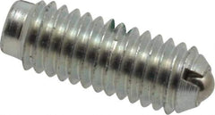 Gibraltar - 10-32, 0.093" Ball Diam, 33/64" Body Length, 0.025" Max Ball Reach, Threaded Ball Plunger - Steel Body, Steel Ball, 0.5 Lb Initial End Force, 1.5 Lb Final End Force, Locking Element - Eagle Tool & Supply