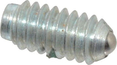Gibraltar - 1/4-20, 0.125" Ball Diam, 17/32" Body Length, 0.035" Max Ball Reach, Threaded Ball Plunger - Steel Body, Steel Ball, 2 Lb Initial End Force, 4 Lb Final End Force, Locking Element - Eagle Tool & Supply
