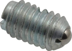 Gibraltar - 3/8-16, 0.187" Ball Diam, 5/8" Body Length, 0.048" Max Ball Reach, Threaded Ball Plunger - Steel Body, Steel Ball, 2.5 Lb Initial End Force, 5 Lb Final End Force, Locking Element - Eagle Tool & Supply