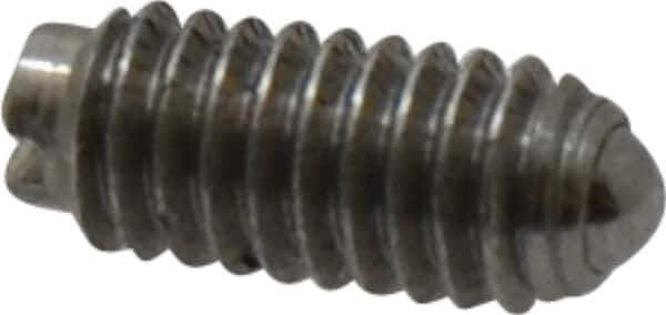 Gibraltar - 6-40, 0.078" Ball Diam, 5/16" Body Length, 0.023" Max Ball Reach, Threaded Ball Plunger - Steel Body, Steel Ball, 0.5 Lb Initial End Force, 1 Lb Final End Force - Eagle Tool & Supply