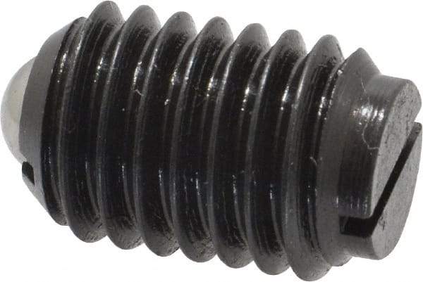 Gibraltar - 1/2-13, 0.281" Ball Diam, 3/4" Body Length, 0.072" Max Ball Reach, Threaded Ball Plunger - Steel Body, Steel Ball, 6 Lb Initial End Force, 12 Lb Final End Force - Eagle Tool & Supply