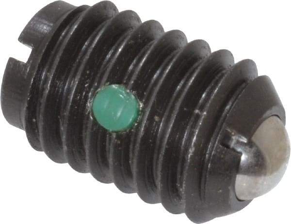 Gibraltar - 1/2-13, 0.281" Ball Diam, 3/4" Body Length, 0.072" Max Ball Reach, Threaded Ball Plunger - Steel Body, Steel Ball, 6 Lb Initial End Force, 12 Lb Final End Force, Locking Element - Eagle Tool & Supply