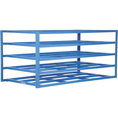 Vestil - 4 Bay, 5 Shelf, 2,000 Lb per Shelf Capacity, Blue Horizontal Sheet Storage Rack - 55" Wide x 48" High x 103" Deep - Eagle Tool & Supply
