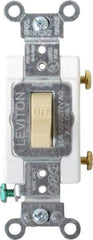 Leviton - 1 Pole, 120 to 277 VAC, 20 Amp, Commercial Grade, Toggle, Wall and Dimmer Light Switch - 1.31 Inch Wide x 4.06 Inch High - Eagle Tool & Supply