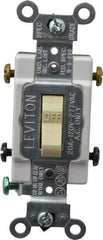 Leviton - 2 Pole, 120 to 277 VAC, 20 Amp, Commercial Grade, Toggle, Wall and Dimmer Light Switch - 1.31 Inch Wide x 4.06 Inch High - Eagle Tool & Supply