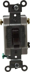 Leviton - 3 Pole, 120 to 277 VAC, 15 Amp, Commercial Grade, Toggle, Wall and Dimmer Light Switch - 1.31 Inch Wide x 4.06 Inch High - Eagle Tool & Supply