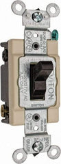 Leviton - 4 Pole, 120 to 277 VAC, 20 Amp, Commercial Grade, Toggle, Wall and Dimmer Light Switch - 1.31 Inch Wide x 4.06 Inch High - Eagle Tool & Supply