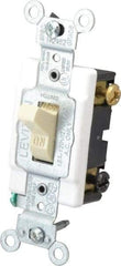 Leviton - 1 Pole, 120 to 277 VAC, 15 Amp, Commercial Grade, Toggle, Wall and Dimmer Light Switch - 1.31 Inch Wide x 4.06 Inch High - Eagle Tool & Supply