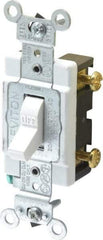 Leviton - 1 Pole, 120 to 277 VAC, 20 Amp, Commercial Grade, Toggle, Wall and Dimmer Light Switch - 1.31 Inch Wide x 4.06 Inch High - Eagle Tool & Supply