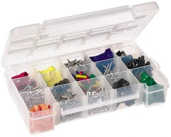 Akro-Mils - 7" Wide x 11" High x 2-3/8" Deep, Small Parts Storage Case - Clarified Polypropylene Frame, 3 to 15 Compartments, 2" Wide x 2-1/8 to 10-3/16" High x 2" Deep Bin - Eagle Tool & Supply