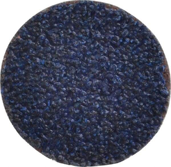 Tru-Maxx - 1-1/2" Disc Diam, 36 Grit, Zirconia Alumina Quick Change Disc - Type R Attaching System, Coated, Blue, Very Coarse Grade, 20,000 RPM - Eagle Tool & Supply