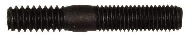 Dorman - 1/4-28 Long Thread, 1/4-20 Short Thread, 1-1/2" OAL Unequal Double Threaded Stud - Steel, Black Oxide Finish, 3/4" Long Thread Length, 1/2" Short Thread Length - Eagle Tool & Supply