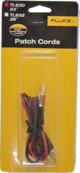 Fluke - Black/Red Electrical Test Equipment Patch Cord Set - Use with Test Equipment - Eagle Tool & Supply