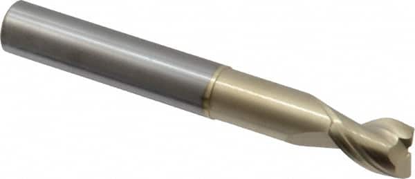 Accupro - 3/8" Diam 2 Flute Solid Carbide 0.015" Corner Radius End Mill - Eagle Tool & Supply