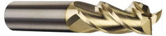 Accupro - 3 Flute Solid Carbide Roughing & Finishing Square End Mill - ZrN Finish, Straight Shank, 37° Helix, Centercutting - Eagle Tool & Supply
