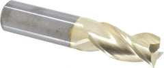 Accupro - 1", 2" LOC, 1" Shank Diam, 5" OAL, 3 Flute, Solid Carbide Square End Mill - Single End, ZrN Finish, Spiral Flute, 37° Helix, Centercutting, Right Hand Cut, Right Hand Flute - Eagle Tool & Supply