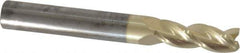 Accupro - 9/32", 13/16" LOC, 5/16" Shank Diam, 2-1/2" OAL, 3 Flute, Solid Carbide Square End Mill - Single End, ZrN Finish, Spiral Flute, 37° Helix, Centercutting, Right Hand Cut, Right Hand Flute - Eagle Tool & Supply