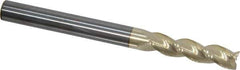 Accupro - 5/16", 1-1/4" LOC, 5/16" Shank Diam, 3-1/2" OAL, 3 Flute, Solid Carbide Square End Mill - Single End, ZrN Finish, Spiral Flute, 37° Helix, Centercutting, Right Hand Cut, Right Hand Flute - Eagle Tool & Supply