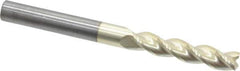 Accupro - 5/16", 1-1/2" LOC, 5/16" Shank Diam, 3-1/2" OAL, 3 Flute, Solid Carbide Square End Mill - Single End, ZrN Finish, Spiral Flute, 37° Helix, Centercutting, Right Hand Cut, Right Hand Flute - Eagle Tool & Supply