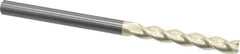 Accupro - 3/8", 2-1/2" LOC, 3/8" Shank Diam, 6" OAL, 3 Flute, Solid Carbide Square End Mill - Single End, ZrN Finish, Spiral Flute, 37° Helix, Centercutting, Right Hand Cut, Right Hand Flute - Eagle Tool & Supply