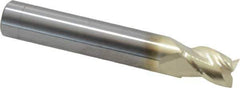 Accupro - 13/32", 9/16" LOC, 7/16" Shank Diam, 2-3/4" OAL, 3 Flute, Solid Carbide Square End Mill - Single End, ZrN Finish, Spiral Flute, 37° Helix, Centercutting, Right Hand Cut, Right Hand Flute - Eagle Tool & Supply