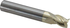 Accupro - 15/32", 5/8" LOC, 1/2" Shank Diam, 3" OAL, 3 Flute, Solid Carbide Square End Mill - Single End, ZrN Finish, Spiral Flute, 37° Helix, Centercutting, Right Hand Cut, Right Hand Flute - Eagle Tool & Supply