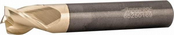 Accupro - 1/2", 5/8" LOC, 1/2" Shank Diam, 3" OAL, 3 Flute, Solid Carbide Square End Mill - Single End, ZrN Finish, Spiral Flute, 37° Helix, Centercutting, Right Hand Cut, Right Hand Flute - Eagle Tool & Supply