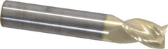 Accupro - 1/2", 3/4" LOC, 1/2" Shank Diam, 3" OAL, 3 Flute, Solid Carbide Square End Mill - Single End, ZrN Finish, Spiral Flute, 37° Helix, Centercutting, Right Hand Cut, Right Hand Flute - Eagle Tool & Supply