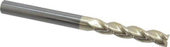 Accupro - 1/2", 2-1/2" LOC, 1/2" Shank Diam, 6" OAL, 3 Flute, Solid Carbide Square End Mill - Single End, ZrN Finish, Spiral Flute, 37° Helix, Centercutting, Right Hand Cut, Right Hand Flute - Eagle Tool & Supply