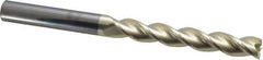 Accupro - 1/2", 3-1/4" LOC, 1/2" Shank Diam, 6" OAL, 3 Flute, Solid Carbide Square End Mill - Single End, ZrN Finish, Spiral Flute, 37° Helix, Centercutting, Right Hand Cut, Right Hand Flute - Eagle Tool & Supply