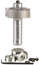 Amana Tool - 1-3/8" Cut Diam, 1/2" Length of Cut, 2 Flute Profiling Edge Profile Router Bit - Carbide-Tipped, 1/2" Shank Diam, 2-3/8" OAL, Uncoated - Eagle Tool & Supply