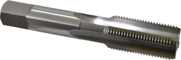 OSG - 7/8-14 UNF 3B 4 Flute Bright Finish High Speed Steel Straight Flute Standard Hand Tap - Bottoming, Right Hand Thread, 4-11/16" OAL, 2-7/32" Thread Length, H4 Limit, Oversize - Eagle Tool & Supply