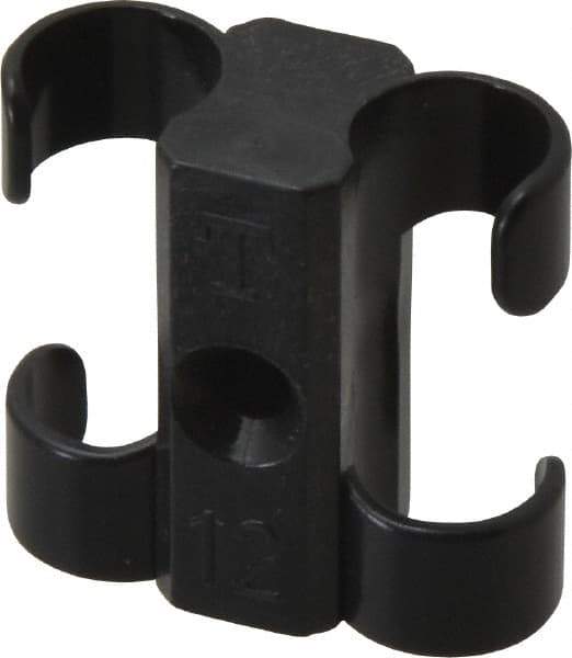 Midwest Control - 1/2 to 5/8 Hose OD, Multitube Holder - Black, 2 Slots, 1.33" OAL, 0.17" Mounting Hole, For Use With Tubes, Wires, Hose & Pipe - Eagle Tool & Supply