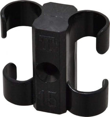 Midwest Control - 5/8 to 3/4 Hose OD, Multitube Holder - Black, 2 Slots, 1.61" OAL, 0.2" Mounting Hole, For Use With Tubes, Wires, Hose & Pipe - Eagle Tool & Supply