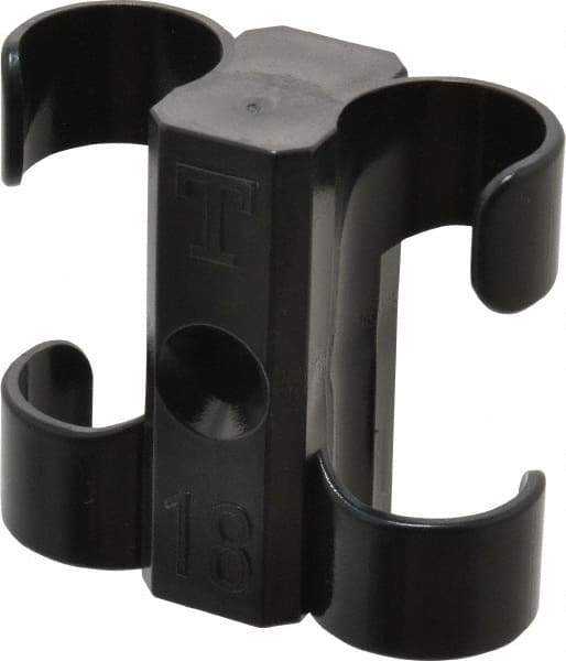 Midwest Control - 3/4 to 7/8 Hose OD, Multitube Holder - Black, 2 Slots, 1.88" OAL, 0.22" Mounting Hole, For Use With Tubes, Wires, Hose & Pipe - Eagle Tool & Supply