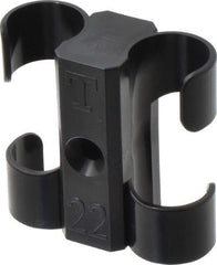 Midwest Control - 7/8 to 1 Hose OD, Multitube Holder - Black, 2 Slots, 2.4" OAL, 1/4" Mounting Hole, For Use With Tubes, Wires, Hose & Pipe - Eagle Tool & Supply