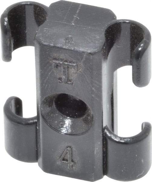 Midwest Control - 5/32 to 1/4 Hose OD, Multitube Holder - Black, 2 Slots, 0.7" OAL, 0.12" Mounting Hole, For Use With Tubes, Wires, Hose & Pipe - Eagle Tool & Supply