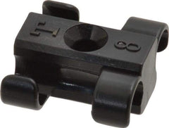 Midwest Control - 5/16 to 3/8 Hose OD, Multitube Holder - Black, 2 Slots, 0.96" OAL, 0.16" Mounting Hole, For Use With Tubes, Wires, Hose & Pipe - Eagle Tool & Supply