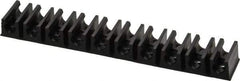 Midwest Control - 1/4 Hose OD, Multitube Holder - Black, 10 Slots, 4" OAL, 1/8" Mounting Hole, For Use With Plastic Tubing, Hose & Wire - Eagle Tool & Supply