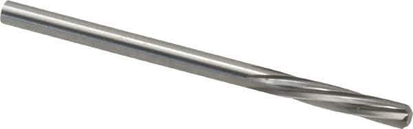 Magafor - 3.2512mm Solid Carbide 6 Flute Chucking Reamer - Spiral Flute, 0.128" Straight Shank, 19/32" Flute Length, 2-1/4" OAL - Eagle Tool & Supply