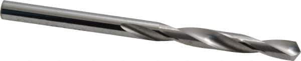 SGS - #5 118° Solid Carbide Jobber Drill - Bright Finish, Right Hand Cut, Spiral Flute, Straight Shank, 3" OAL, Faceted Point - Eagle Tool & Supply