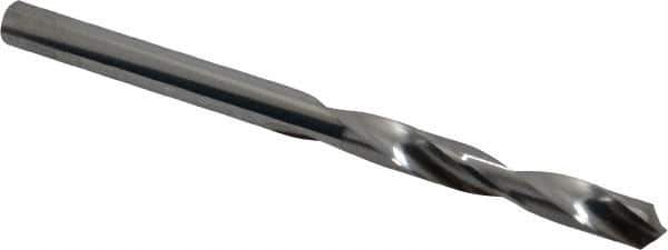 SGS - #6 118° Solid Carbide Jobber Drill - Bright Finish, Right Hand Cut, Spiral Flute, Straight Shank, 3" OAL, Faceted Point - Eagle Tool & Supply