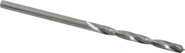 SGS - #45 118° Solid Carbide Jobber Drill - Bright Finish, Right Hand Cut, Spiral Flute, Straight Shank, 1-3/4" OAL, Faceted Point - Eagle Tool & Supply