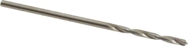 SGS - #53 118° Solid Carbide Jobber Drill - Bright Finish, Right Hand Cut, Spiral Flute, Straight Shank, 1-1/2" OAL, Faceted Point - Eagle Tool & Supply