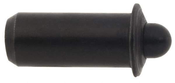 Vlier - 1.1" Body Len x 1/2" Body Diam, 0.332" Plunger Diam, 8 Lb Init to 18 Lb Final End Force, 1.1" Len Under Flange, Stainless Steel Press Fit Spring Plunger - 11/16" Flange Diam, 0.134" Flange Thickness, 1.234" Plunger Len, 1/4" Plunger Projection - Eagle Tool & Supply