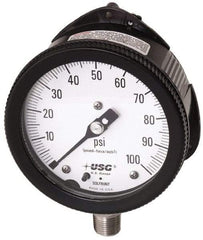 Ametek - 6" Dial, 1/2 Thread, 0-300 Scale Range, Pressure Gauge - Lower Connection Mount, Accurate to 0.5% of Scale - Eagle Tool & Supply