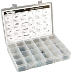 Dorman - 260 Piece E Style External Retaining Ring, Hair Pin Clip, Spring Pin & Woodruff Key Assortment - Spring Steel - Eagle Tool & Supply