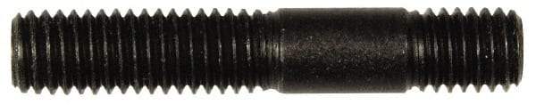 Dorman - M8x1.25 45mm OAL Unequal Double Threaded Stud - Steel, Black Oxide Finish, 23mm Long Thread Length, 10mm Short Thread Length, Metric - Eagle Tool & Supply